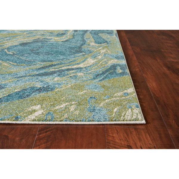 Wrought Studio Strouth Abstract Teal Area Rug & Reviews Wayfair